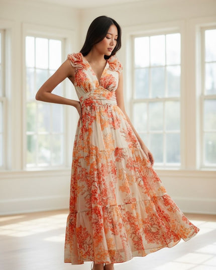 Elegant Floral Maxi Dress
