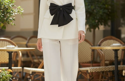 Snow White Blazer Jacket suit with black bow