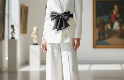 Snow White Blazer Jacket suit with black bow