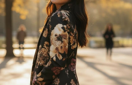 Floral Contrast trench blazer