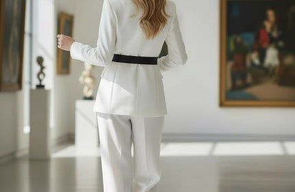 Snow White Blazer Jacket suit with black bow