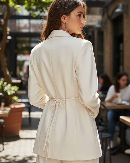 Elegant Deep-V cut Blazer Suit