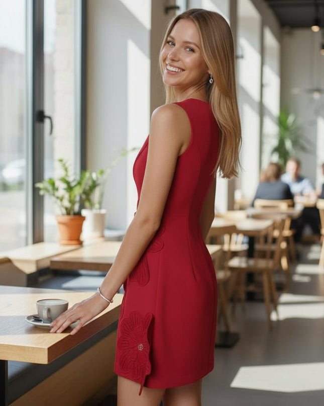 3D Floral mini dress