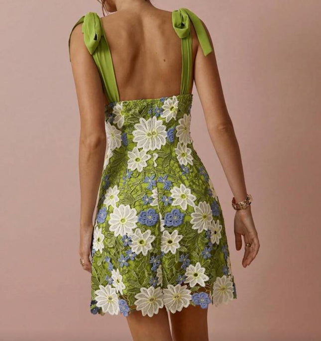Floral Embroidery mini dress