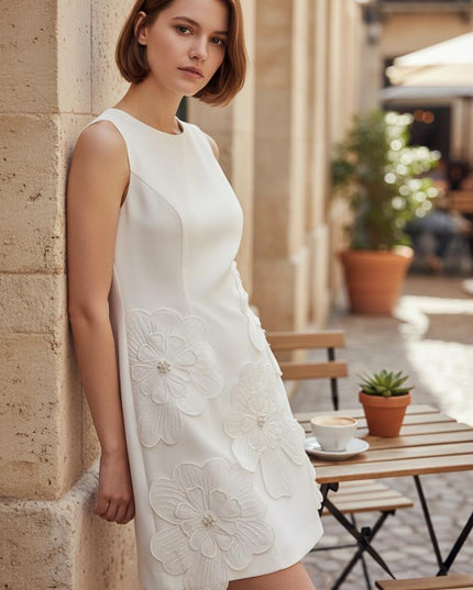 3D Floral mini dress