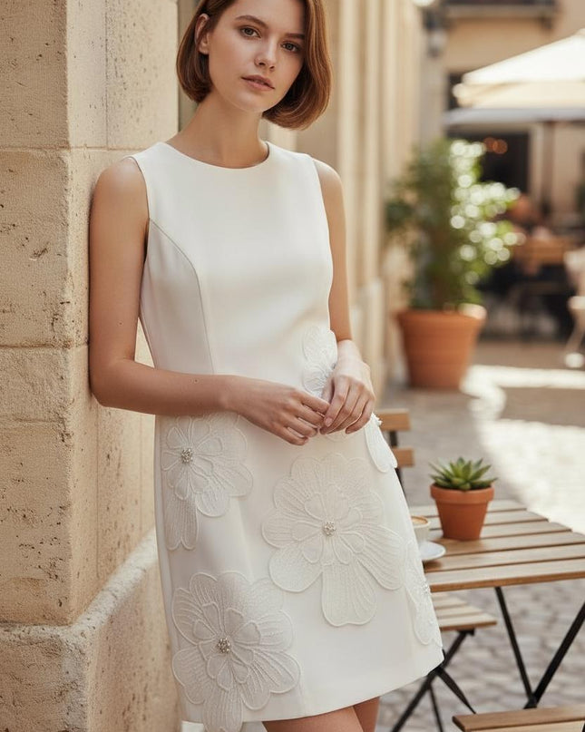 3D Floral mini dress