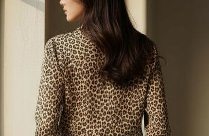 Leopard print satin long sleeve