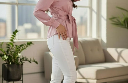Classic Satin Long Sleeve Blouse