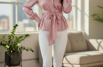 Classic Satin Long Sleeve Blouse