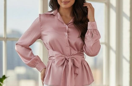 Classic Satin Long Sleeve Blouse