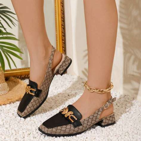 Monogram Chic Gold-Bit Slingback