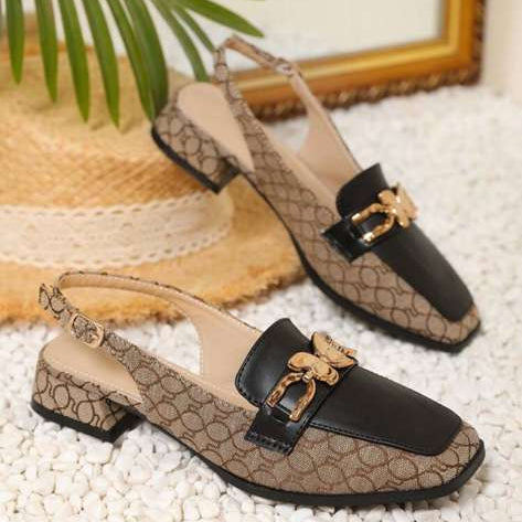 Monogram Chic Gold-Bit Slingback