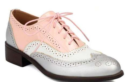 Pink and White Oxford with Grey Trim