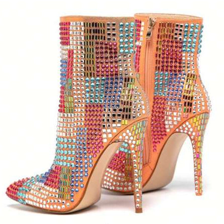 Artistic Rhinestone Boots