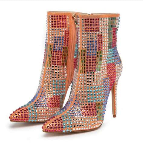 Artistic Rhinestone Boots