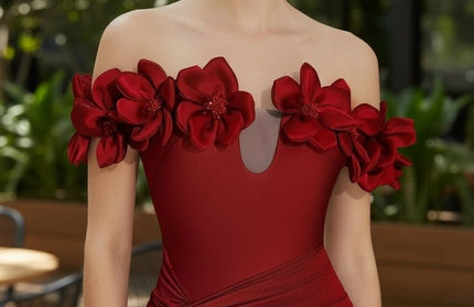 Elegant 3D Rose Bodycon Dress