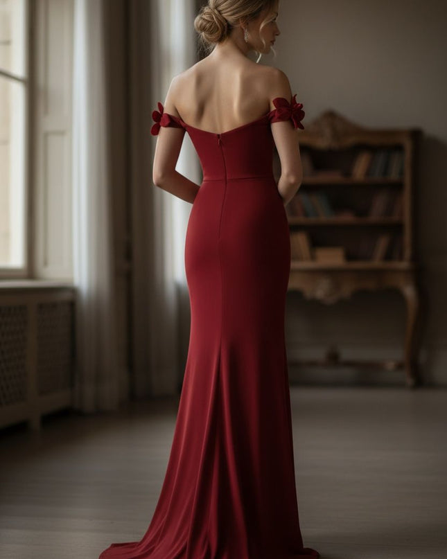 Elegant 3D Rose Bodycon Dress