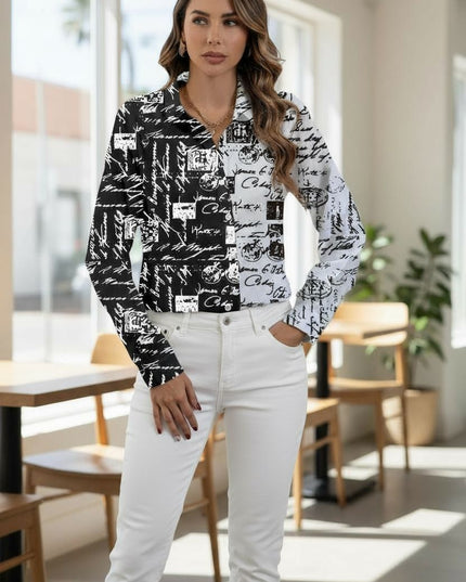 Black and white blouse