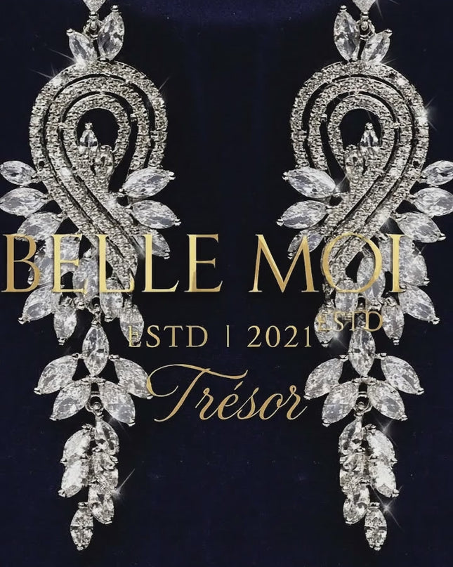 Crystal Cascade Statement Earrings.