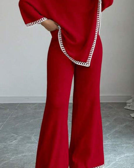 Elegant warm sweater suit