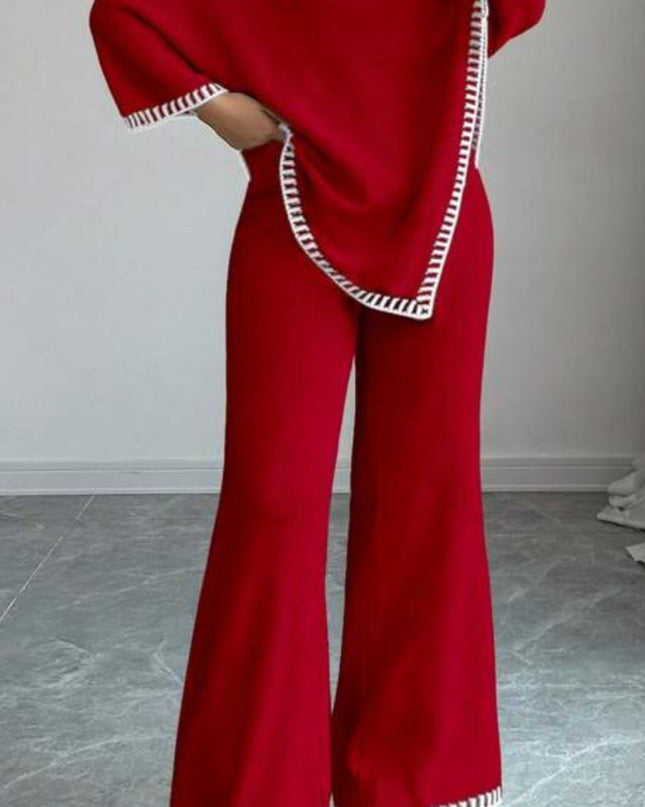 Elegant warm sweater suit