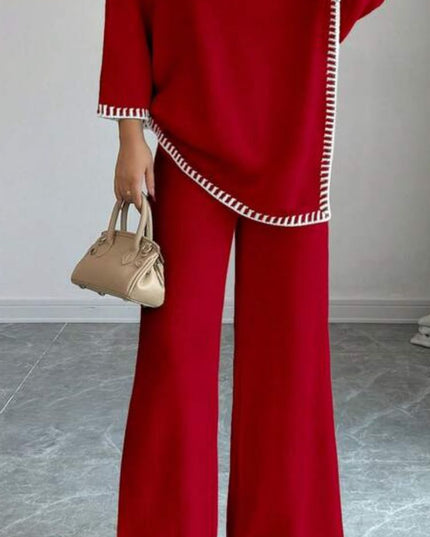 Elegant warm sweater suit