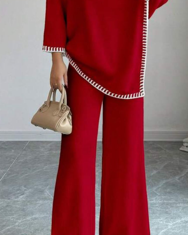 Elegant warm sweater suit