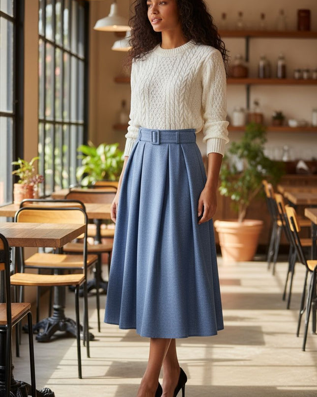 Long classy Plaited skirt