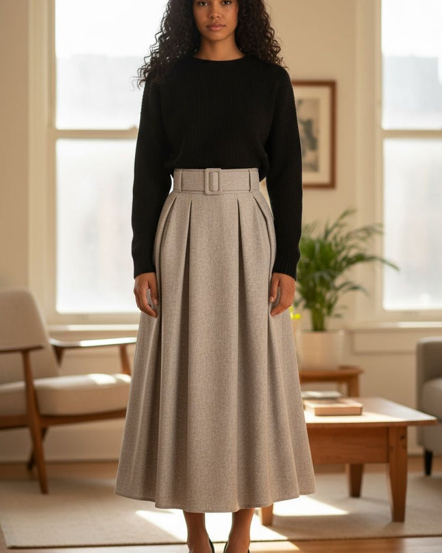 Long classy Plaited skirt