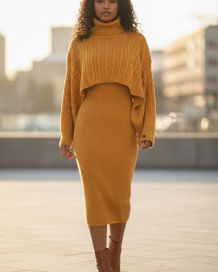 Turtleneck sweater dress