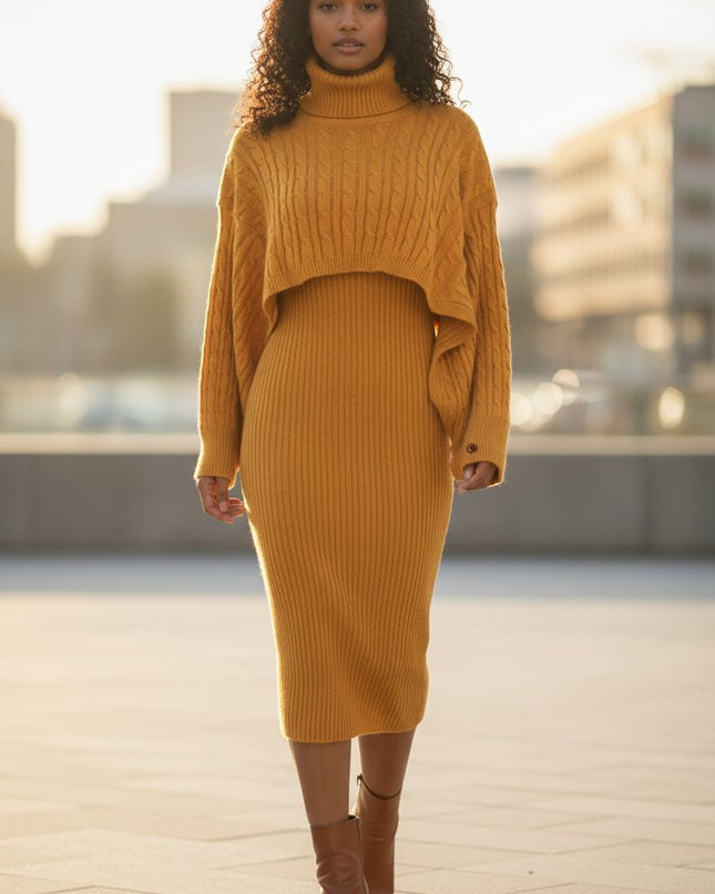 Turtleneck sweater dress