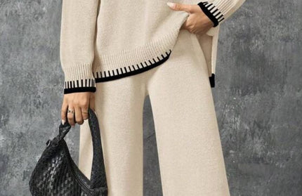 Elegant warm sweater suit