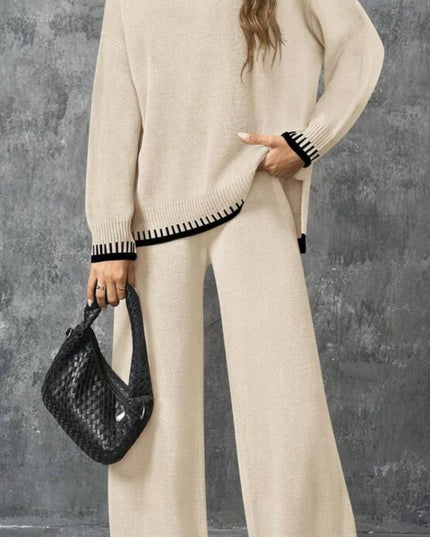 Elegant warm sweater suit