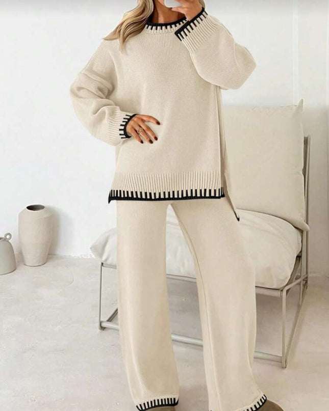 Elegant warm sweater suit