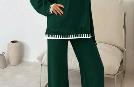 Elegant warm sweater suit
