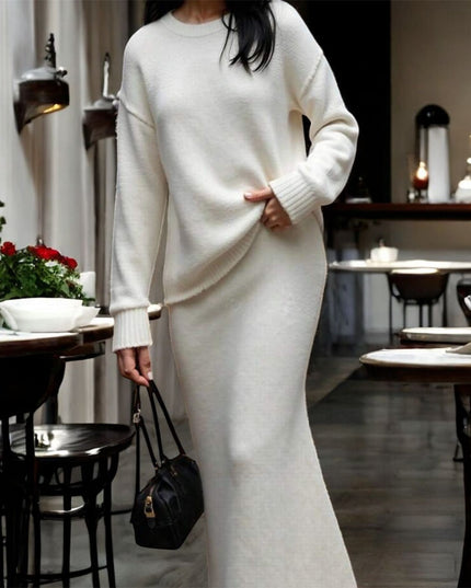 Elegant sweater skirt suit