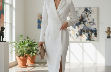 Classic White business formal dress